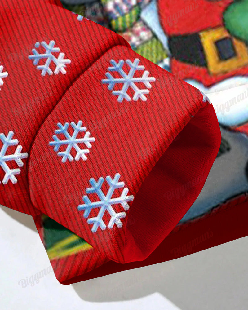 Men's Plus Size Christmas Snowman Santa Hoodie Set of Two