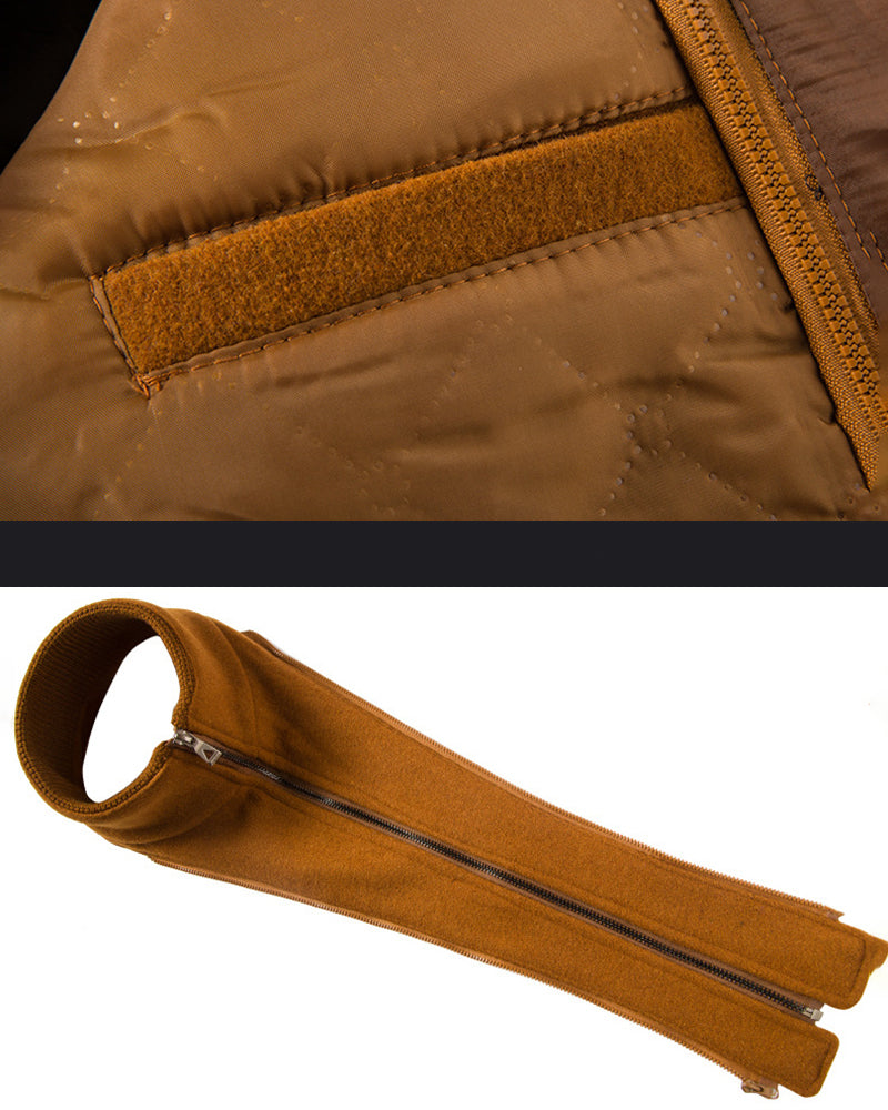 Big & Tall Men's Business Non-ironing Double Collar Tweed Plus Cotton Wool Coat M-4XL