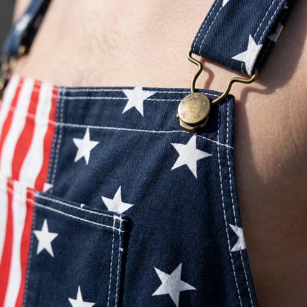 XS-5XL Independence Day Flag Couple's Suspenders