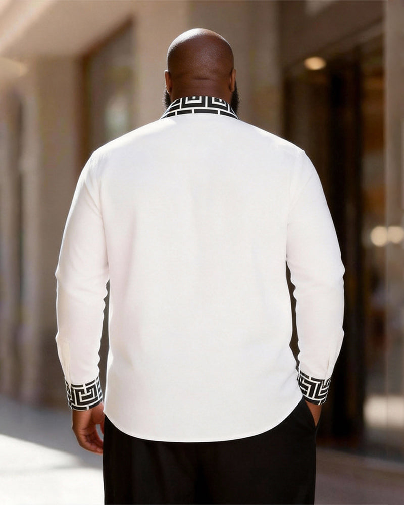 Big & Tall Men's Greek Embellished Long Sleeve Shirt