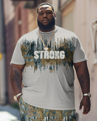 Camouflage Color Block Personalized Print Large Men's Suit