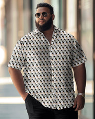 Men's Plus Size Business Causal Button Down Short Sleeve Shirt
