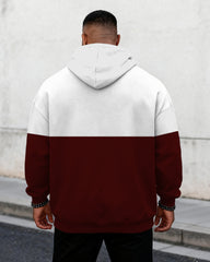 Big & Tall Men's Red & White Yellow Crown Graffiti Print Hoodie