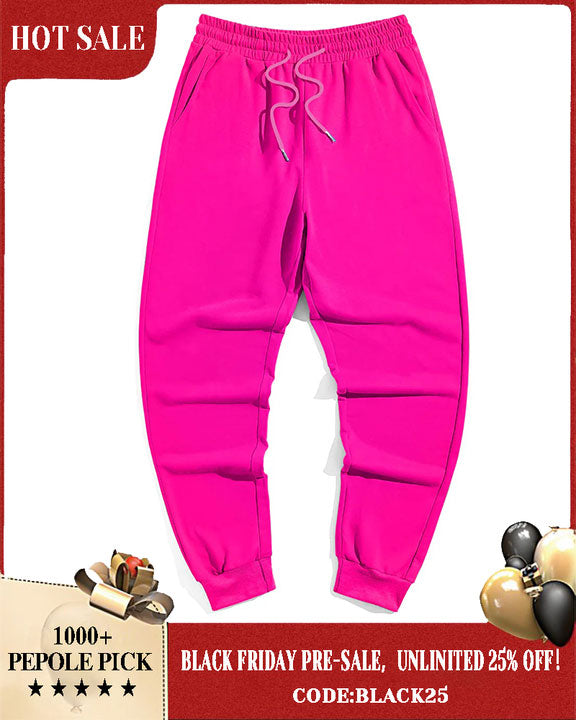 Men's Plus Size Solid Color Drawstring Waist Sweatpants