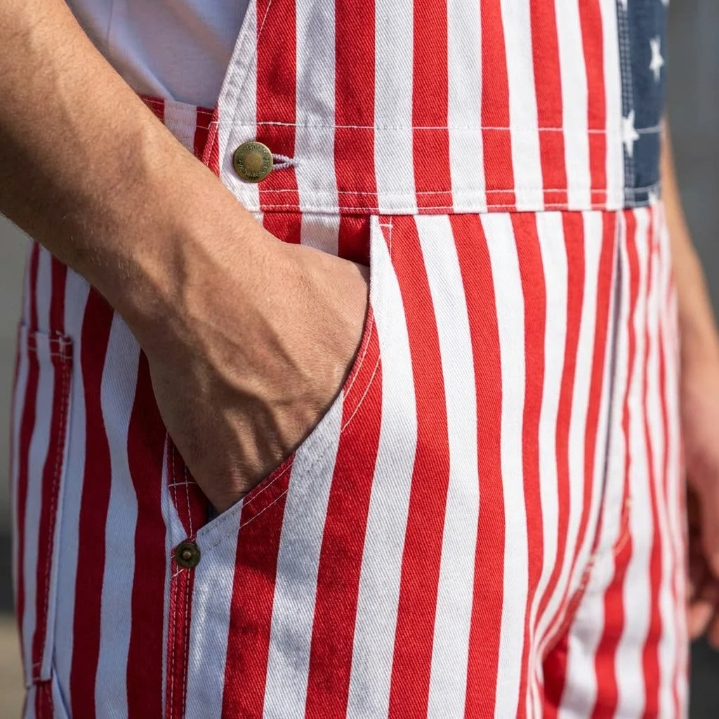XS-5XL Independence Day Flag Couple's Suspenders