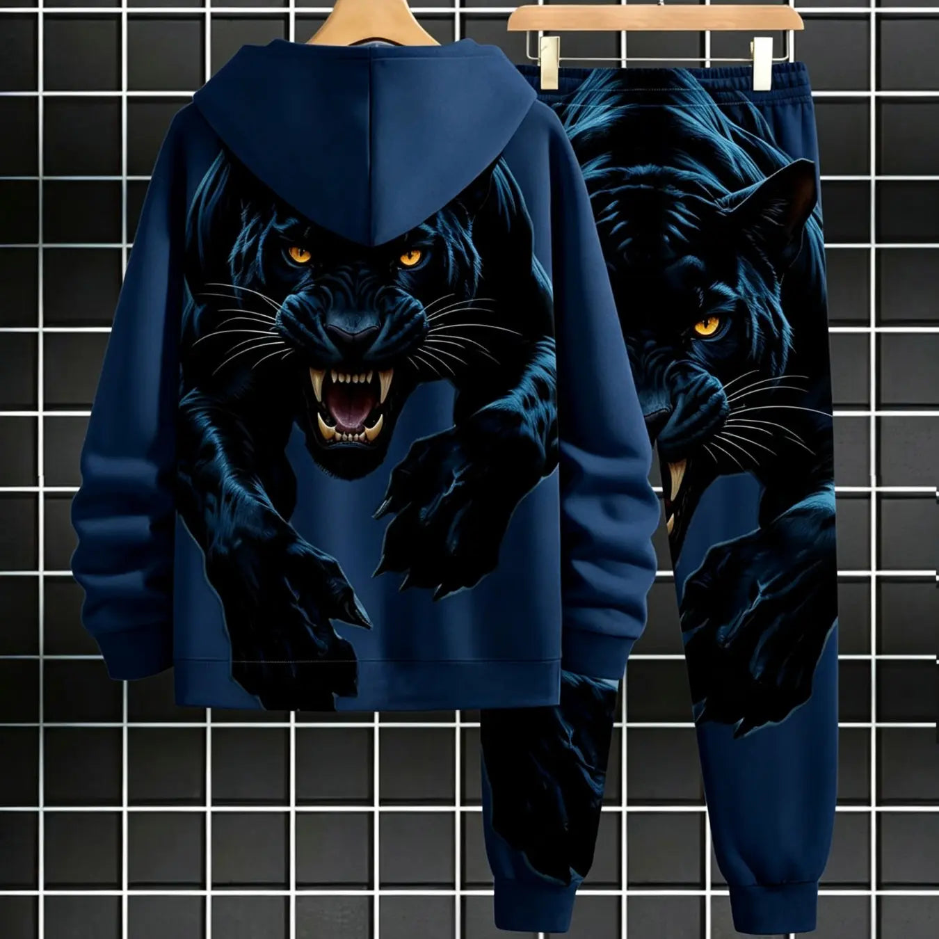 Men's Casual Hooded Sweatshirt Set
