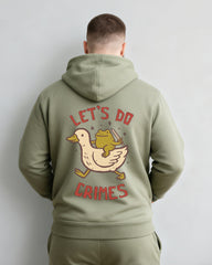 Big & Tall Men's Duck Frog Alphabet Print Cardigan Hoodie