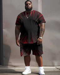 Street Hip Hop Geometric Linear Dot Print Large Men's Suit