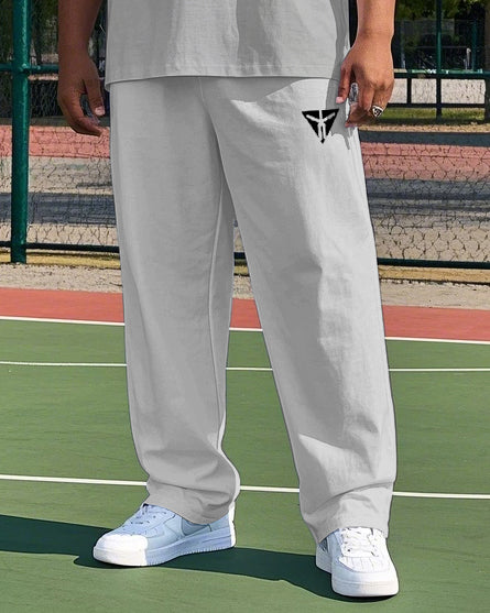 Men's Artistic Letter Mamba Triangle Pattern Printed Casual Big & Tall Short Sleeve T-shirt Pants Set