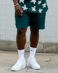 Big & Tall Men's Daily Leisure. Irregular Pentagram Floral Print Shirt Shorts Suit