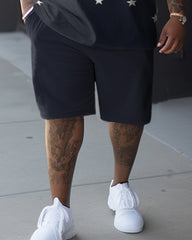 Men's Plus Size Color Matching POLD Two-Piece Set