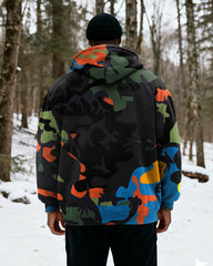 Big & Tall Men's Colorful Camouflage Textured Print Velvet Thickened Zip Hoodie