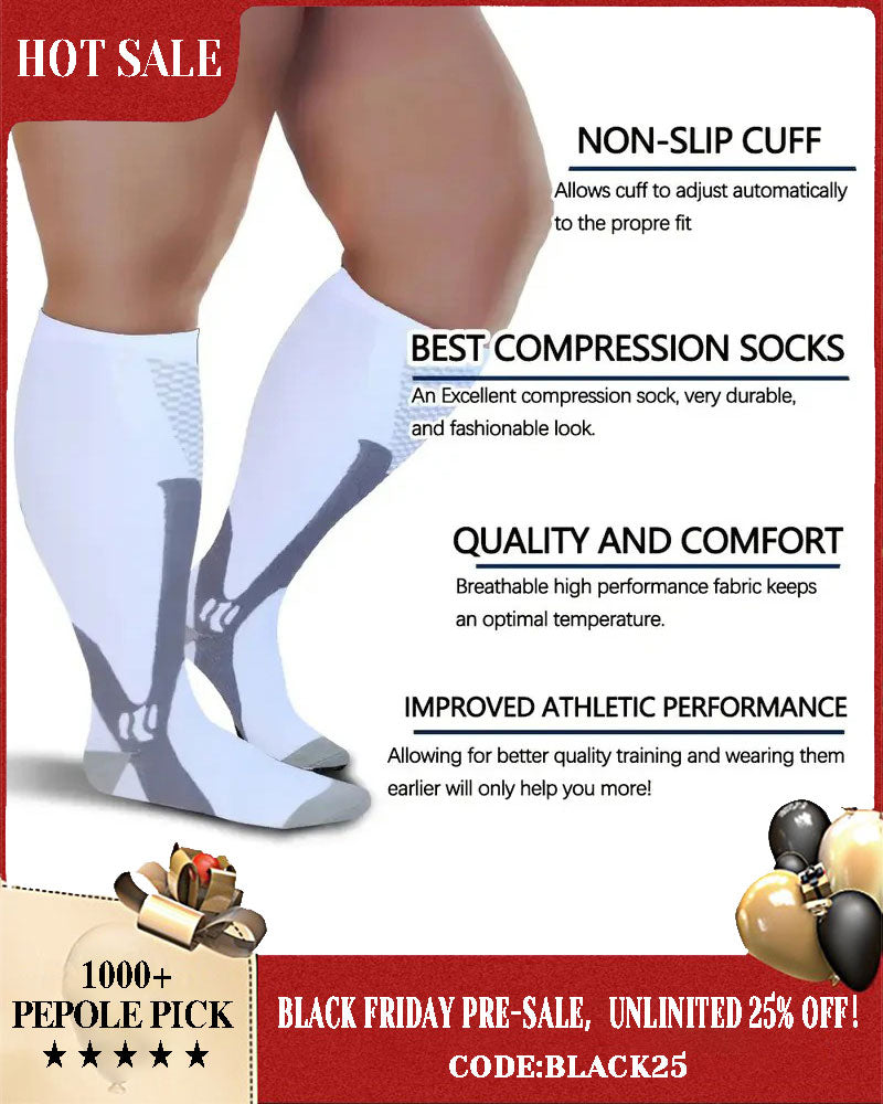 S-7XL Running Fitness Compression Socks, For Obese Men And Women Sports Socks