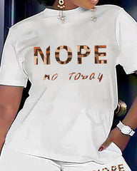 Women's Plus Size Street Nope .Not Today Short Sleeve Shorts Set