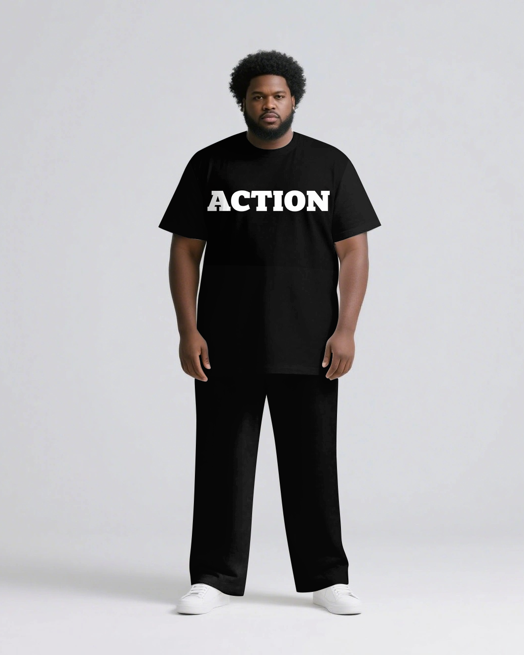 ACTION Slogan 2-Piece T-shirt Pants Set