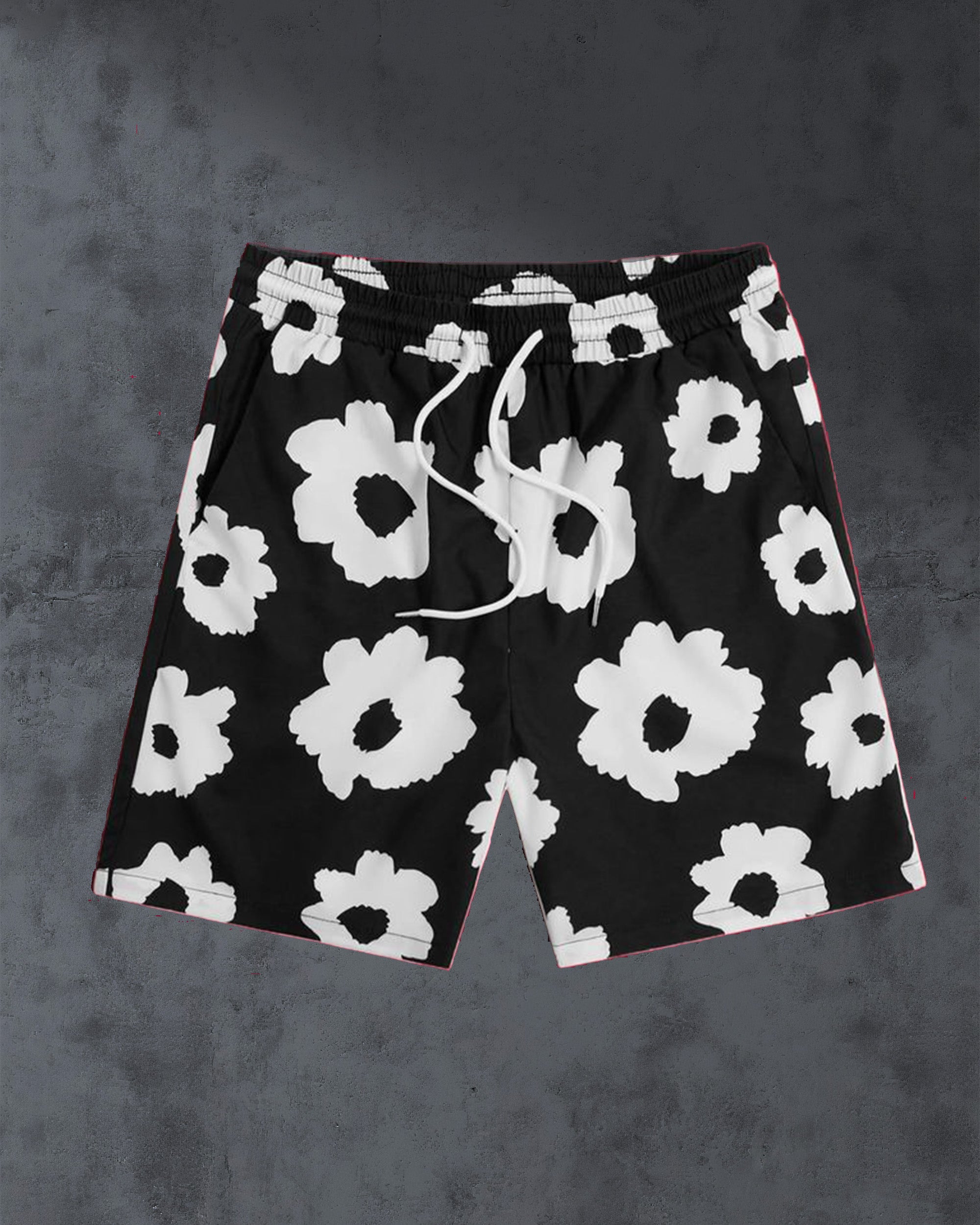 Plus Size Men's Flower Summer Shorts