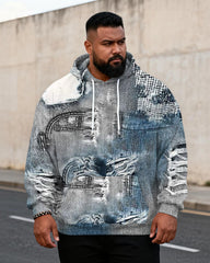 Big & Tall Men's Denim Graffiti-Print Hoodie