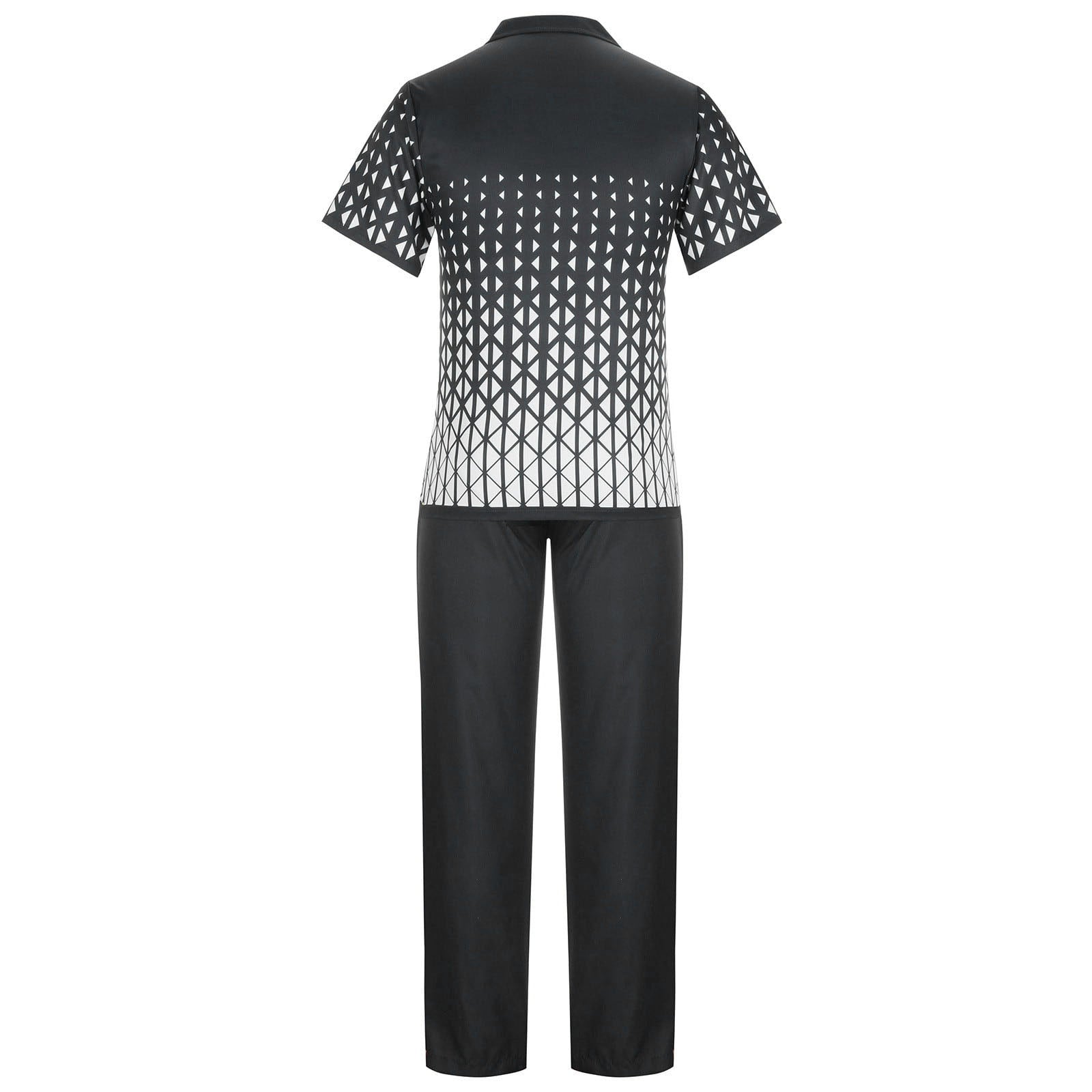 Men's Plus Size Lattice Gradient Short Sleeve 2 Piece Walking Suit