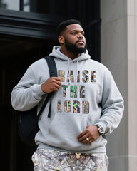 Big & Tall Men's Daily Leisure. Original Design College Style RAISE TSE LORD. Fearless Hoodie Shorts Suit