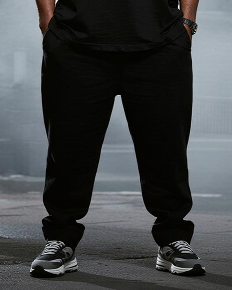 Big & Tall Men's HELLO DARKNESS MY OLD FRIEND HALLOWEEN ALL OVER Printed T-shirt Long Pants Set