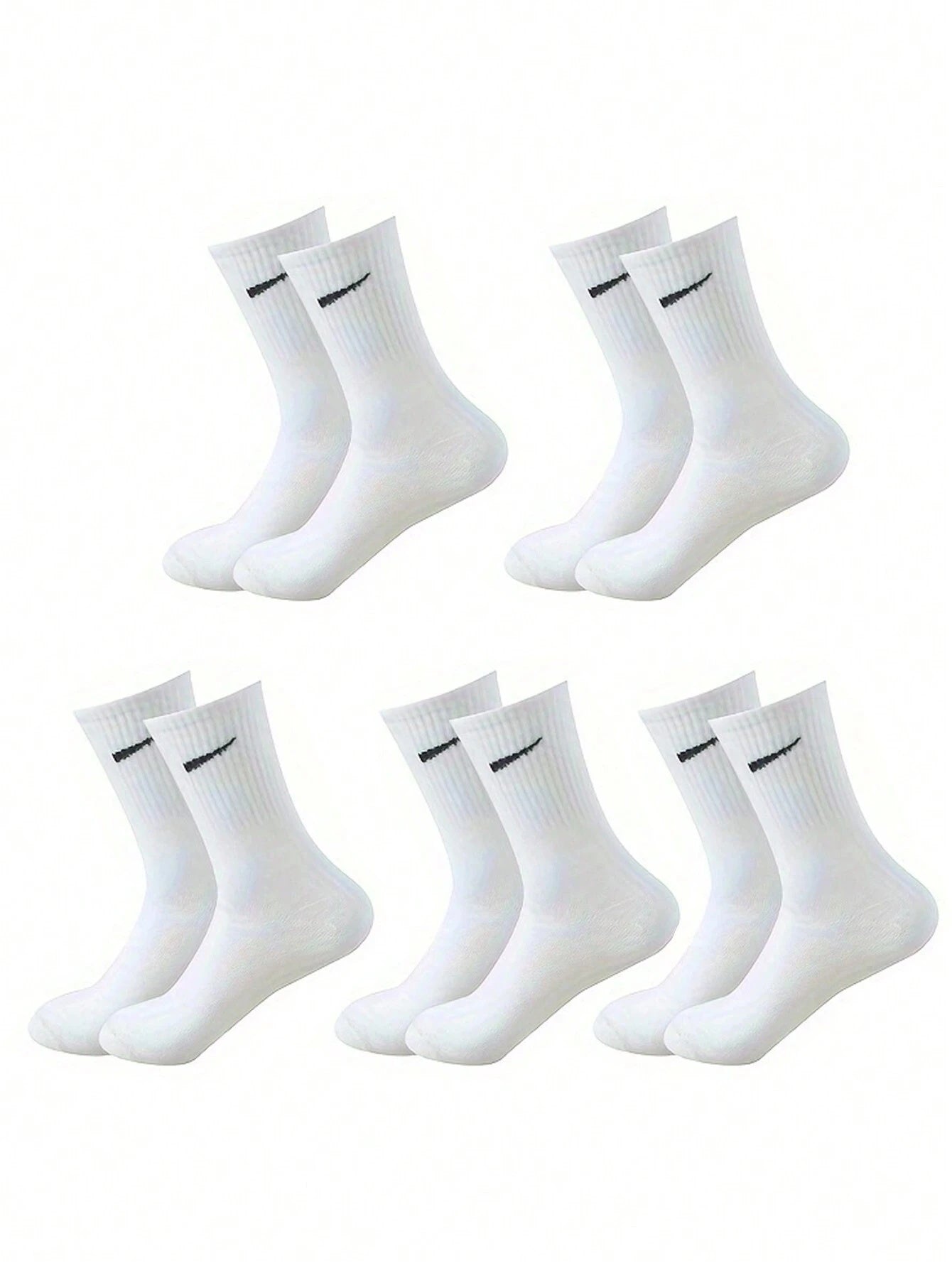 5 Pairs/10 Pairs Men/Women Solid Color Ankle Socks, Black & White & Grey, Versatile Crew Socks For All Seasons, Fall
