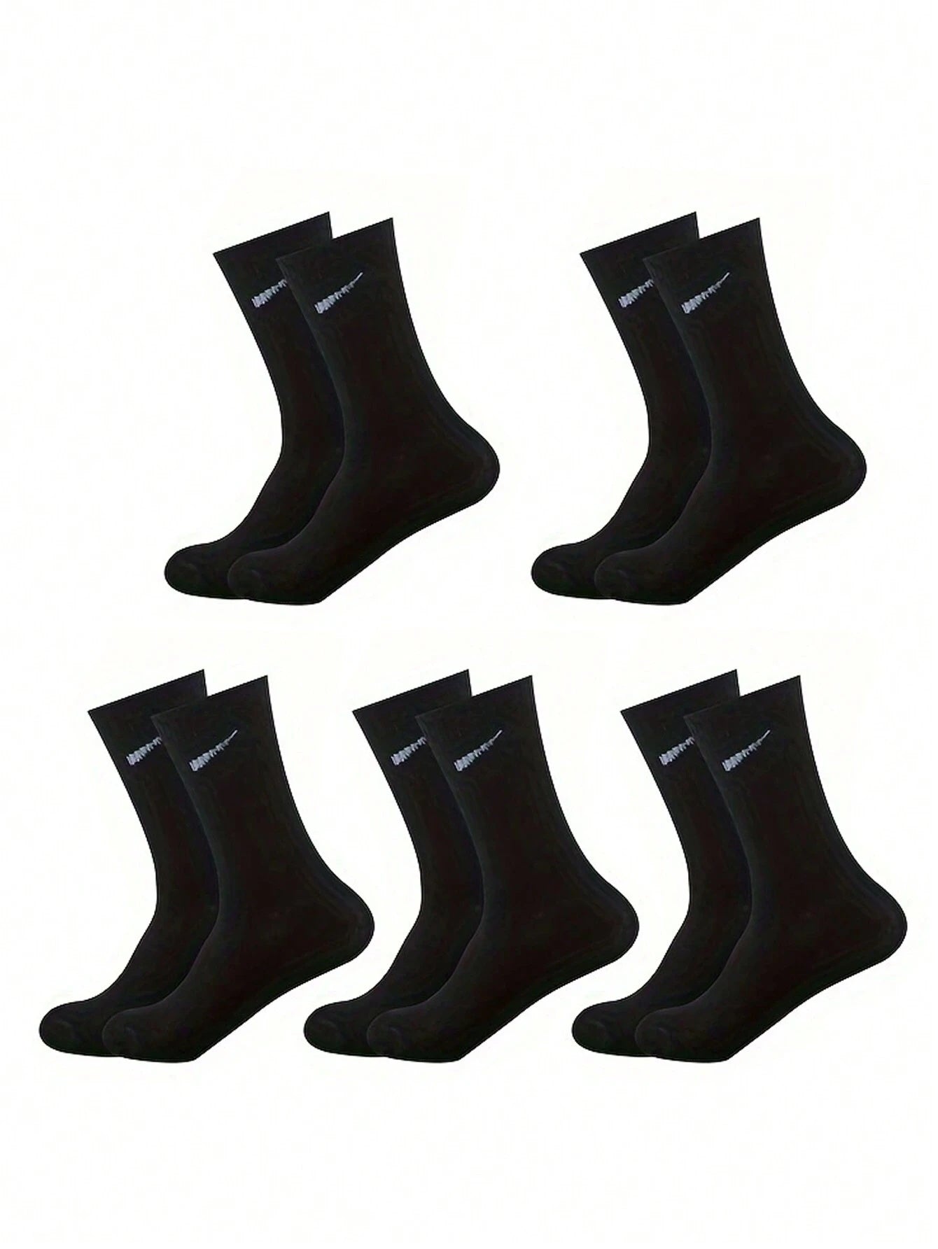 5 Pairs/10 Pairs Men/Women Solid Color Ankle Socks, Black & White & Grey, Versatile Crew Socks For All Seasons, Fall