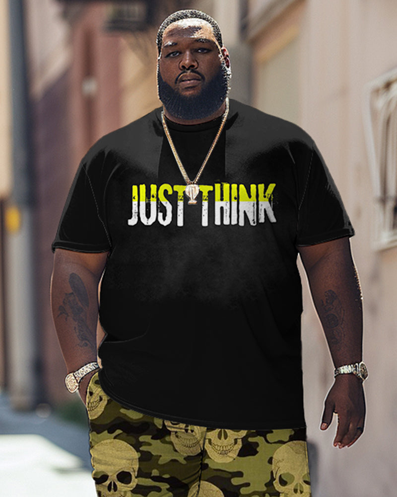 Just Think Letter Skull Print Large Men's Suit