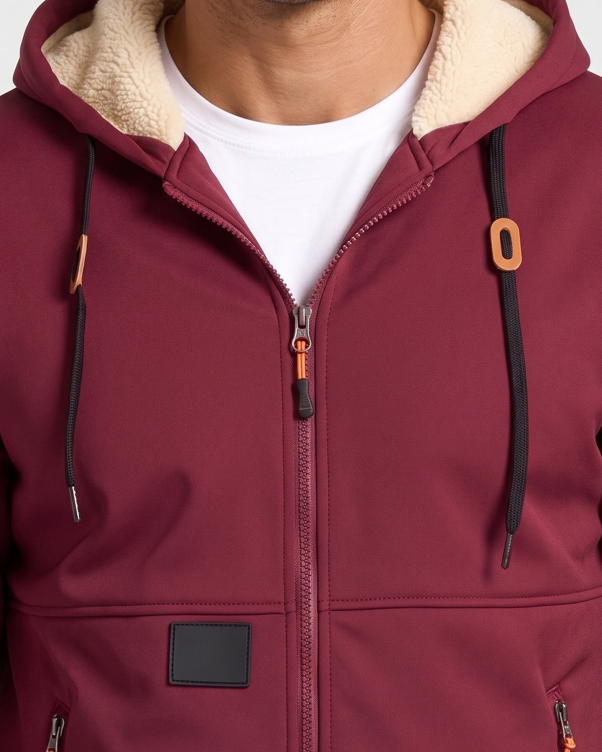 Men's solid color pullover hooded jacket