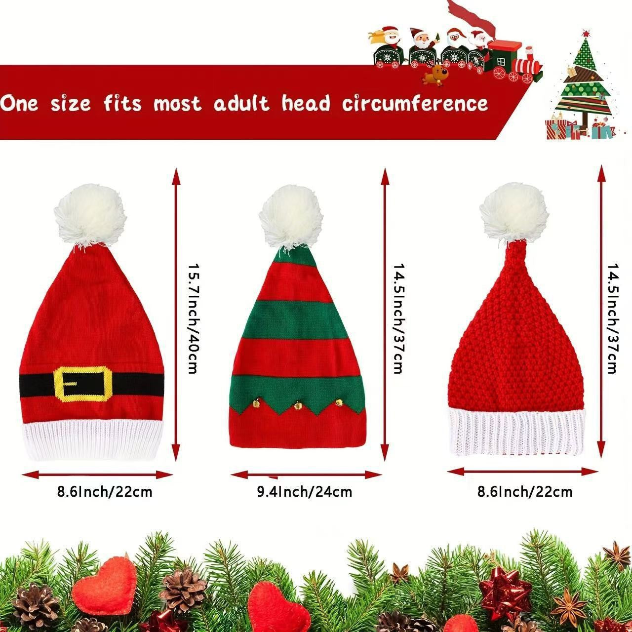 Autumn And Winter Bell Knitted Wool Christmas Hat Gift