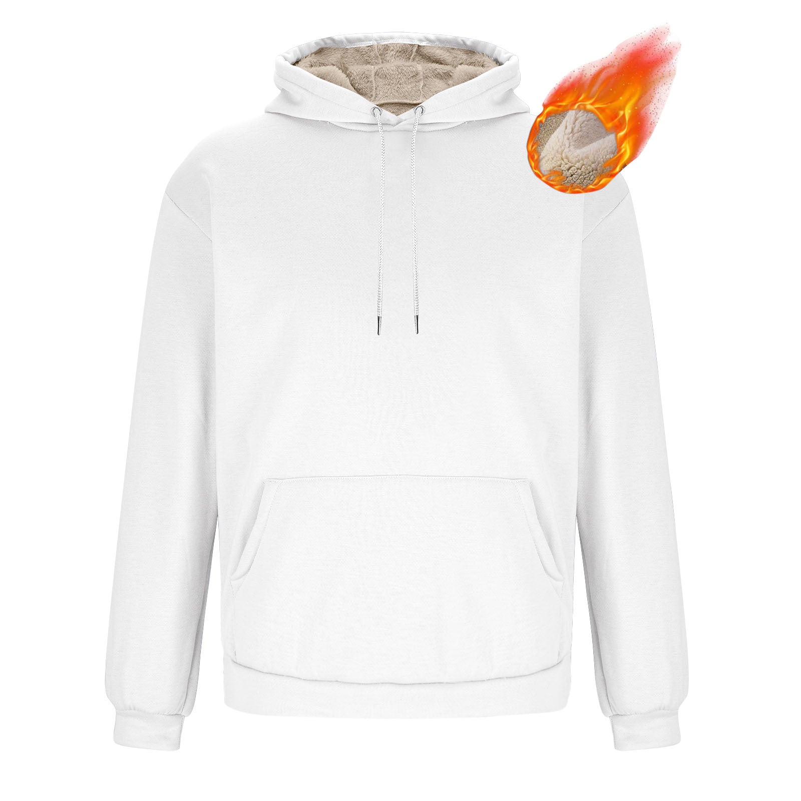 Big & Tall Men's Solid Color Velvet Thickened Hoodie S-3XL