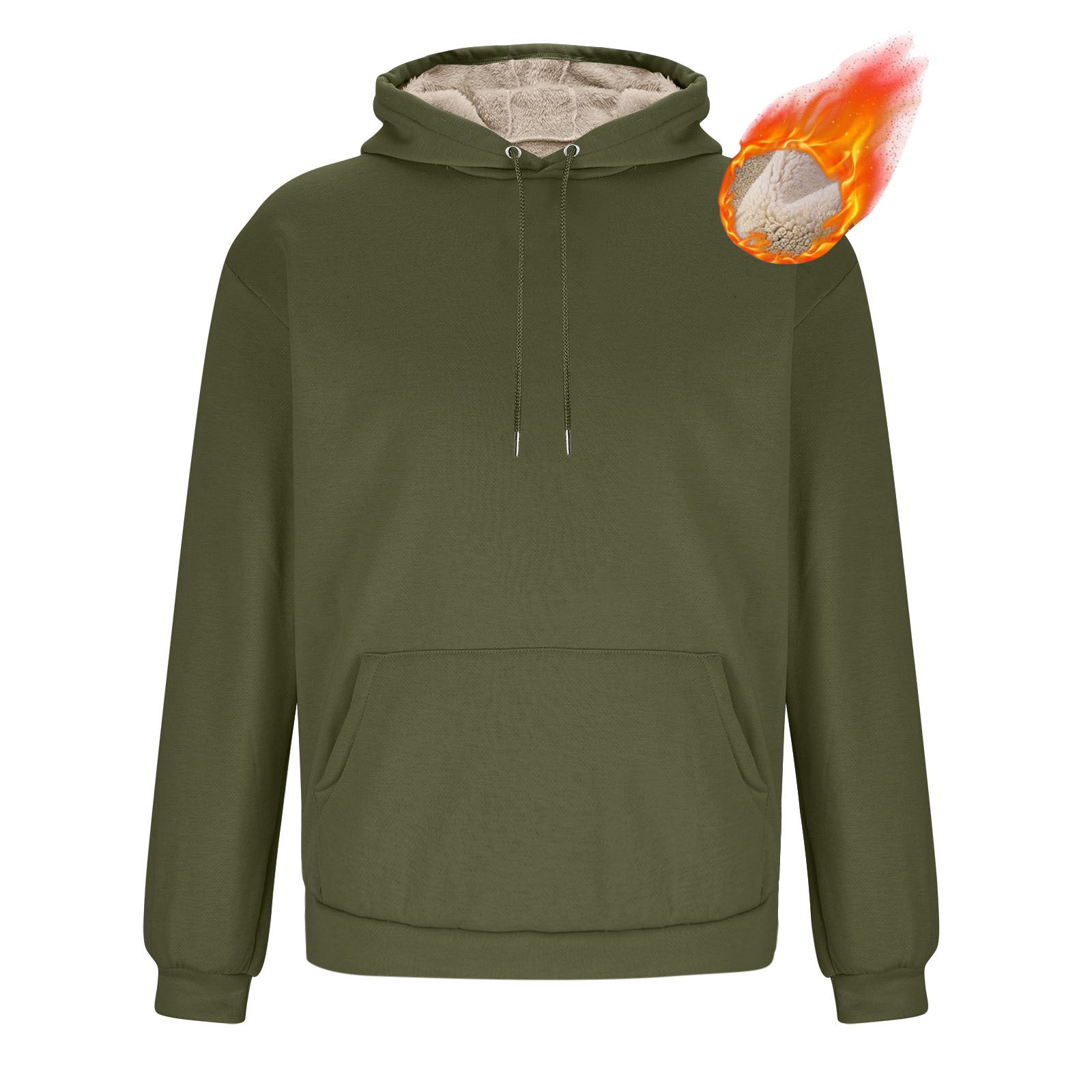 Big & Tall Men's Solid Color Velvet Thickened Hoodie S-3XL