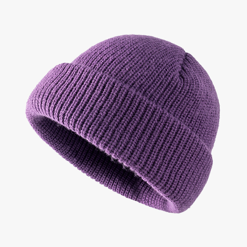 Solid Color Knitted Outdoor Cold-proof Wool Hat