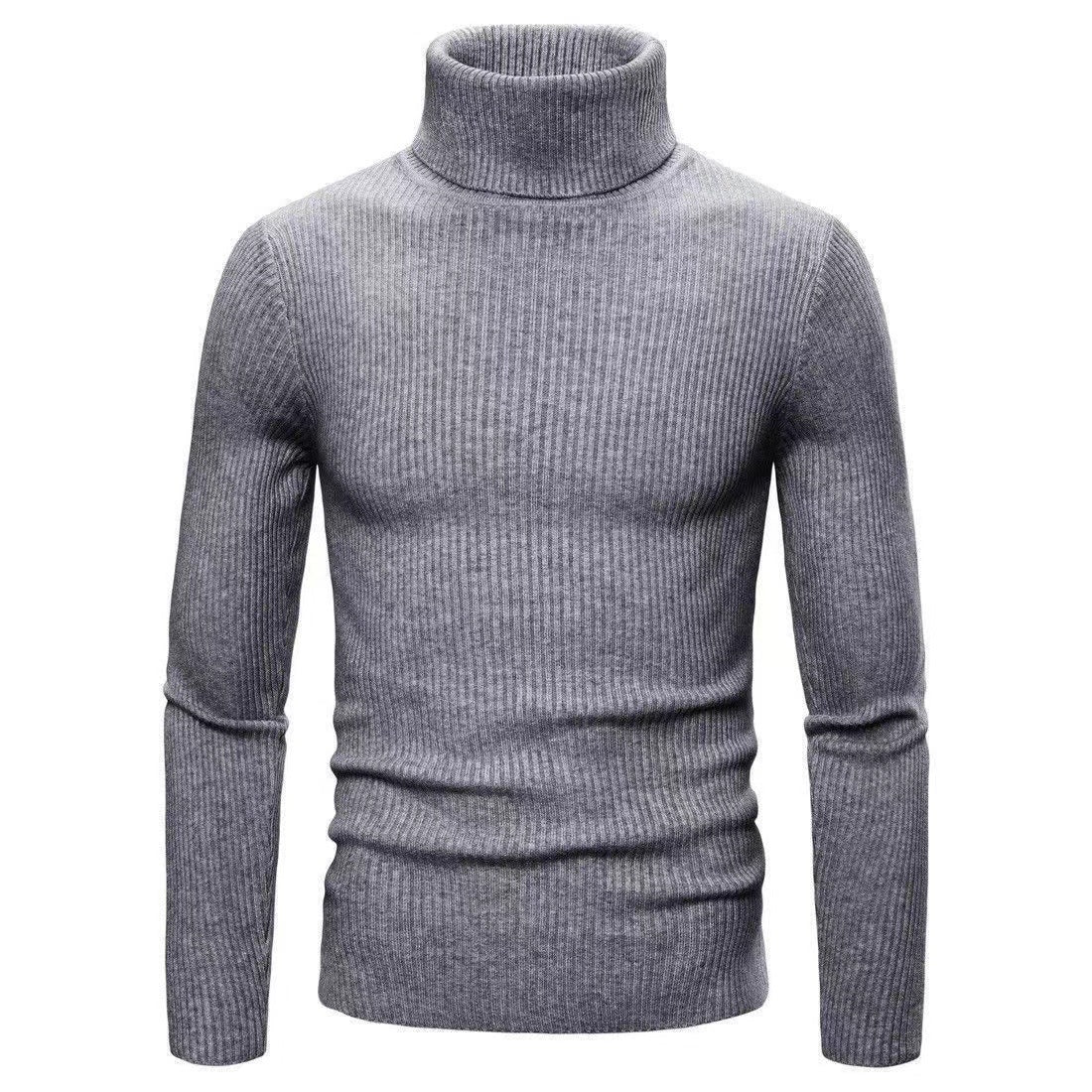 Big & Tall Men's Solid Color Turtleneck Base Sweater M-5XL