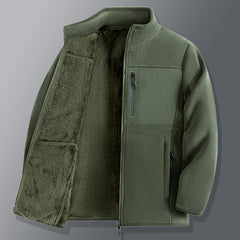 Big & Tall Men's Solid Color Padded Ollie Velvet Stand Collar Warm Coat M-5XL