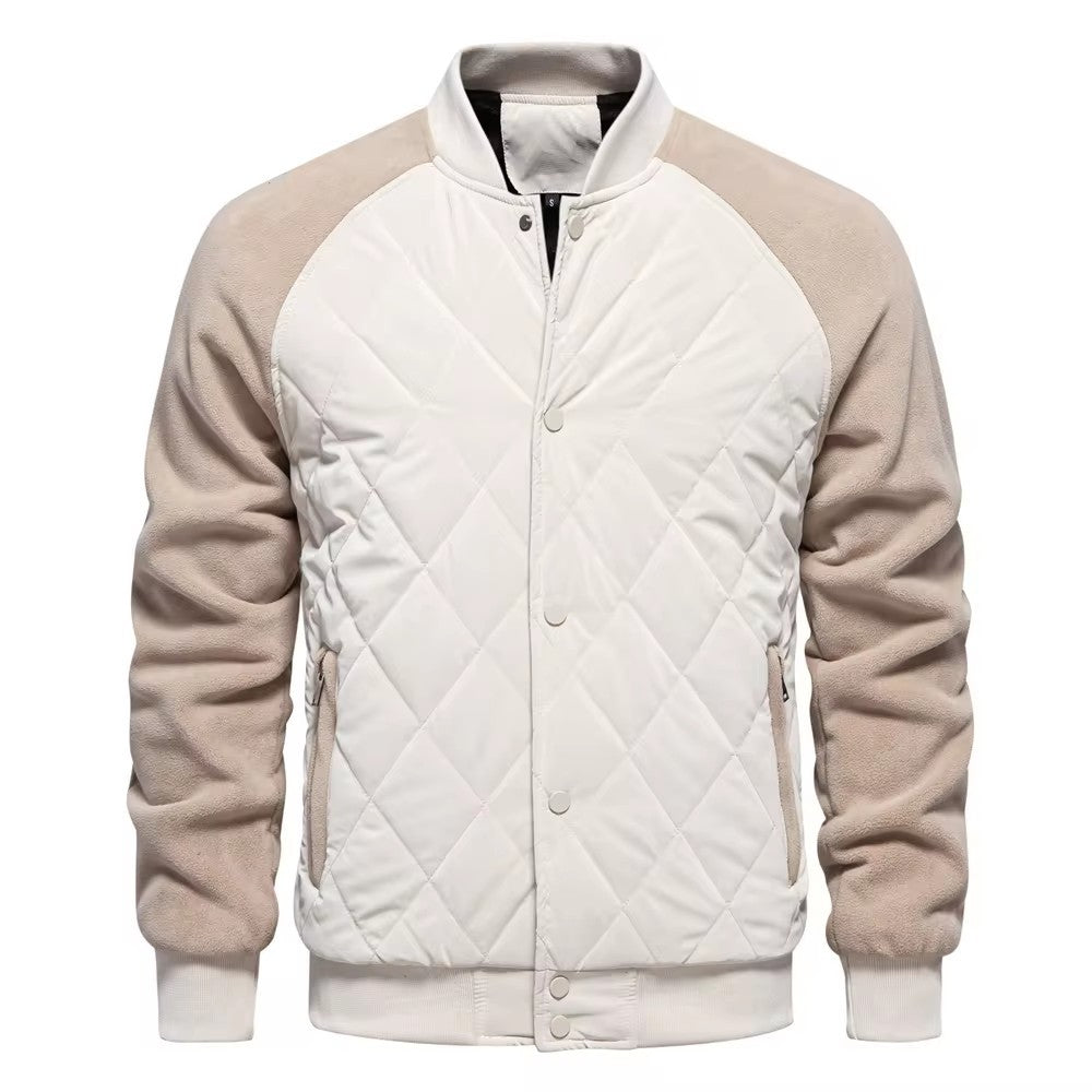 Big & Tall Men's Thickened Jacket Raglan Sleeve Quilted Jacket S-2XL