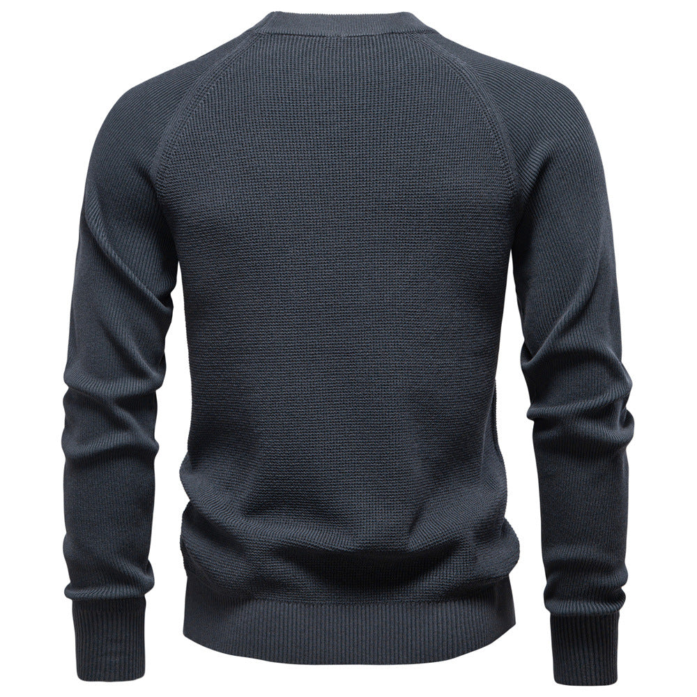 Big & Tall Men's Business Solid Color Crewneck Sweater S-2XL