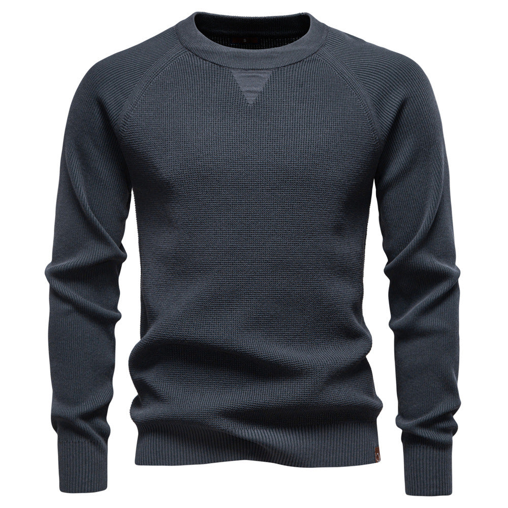 Big & Tall Men's Business Solid Color Crewneck Sweater S-2XL
