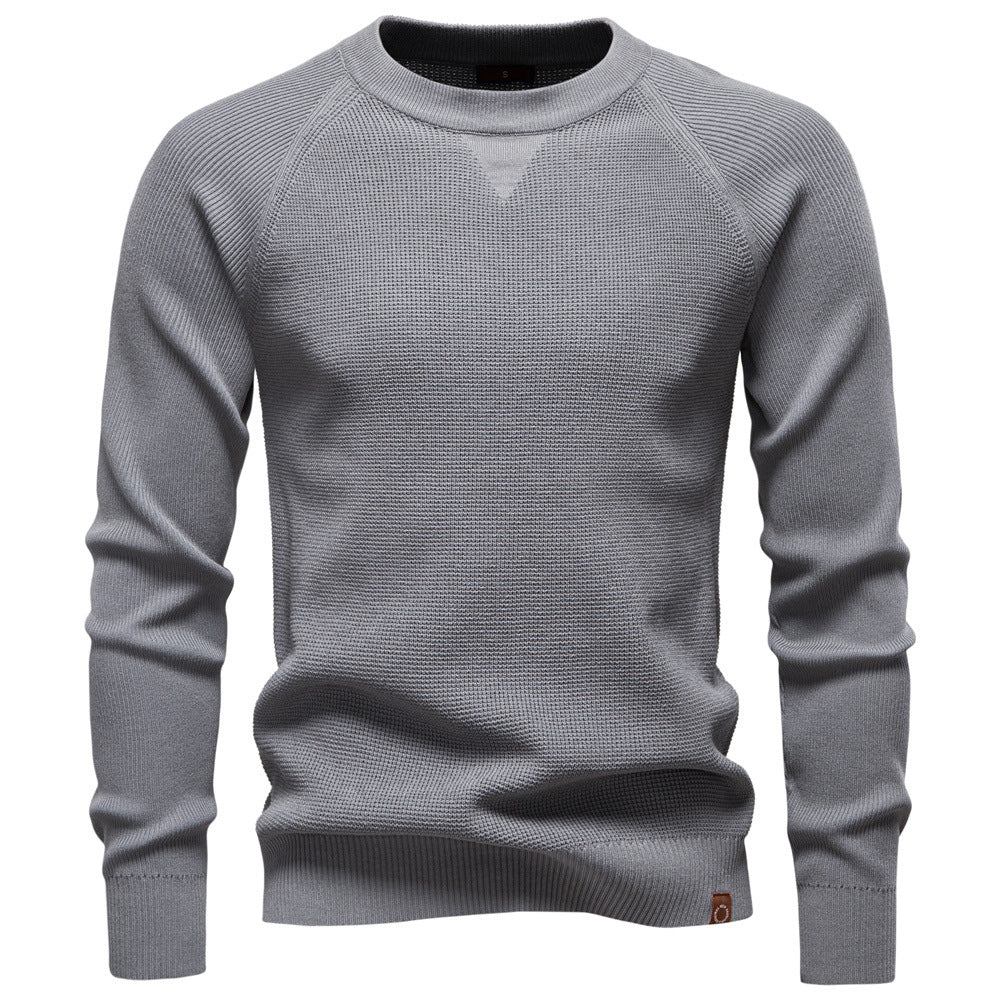Big & Tall Men's Business Solid Color Crewneck Sweater S-2XL