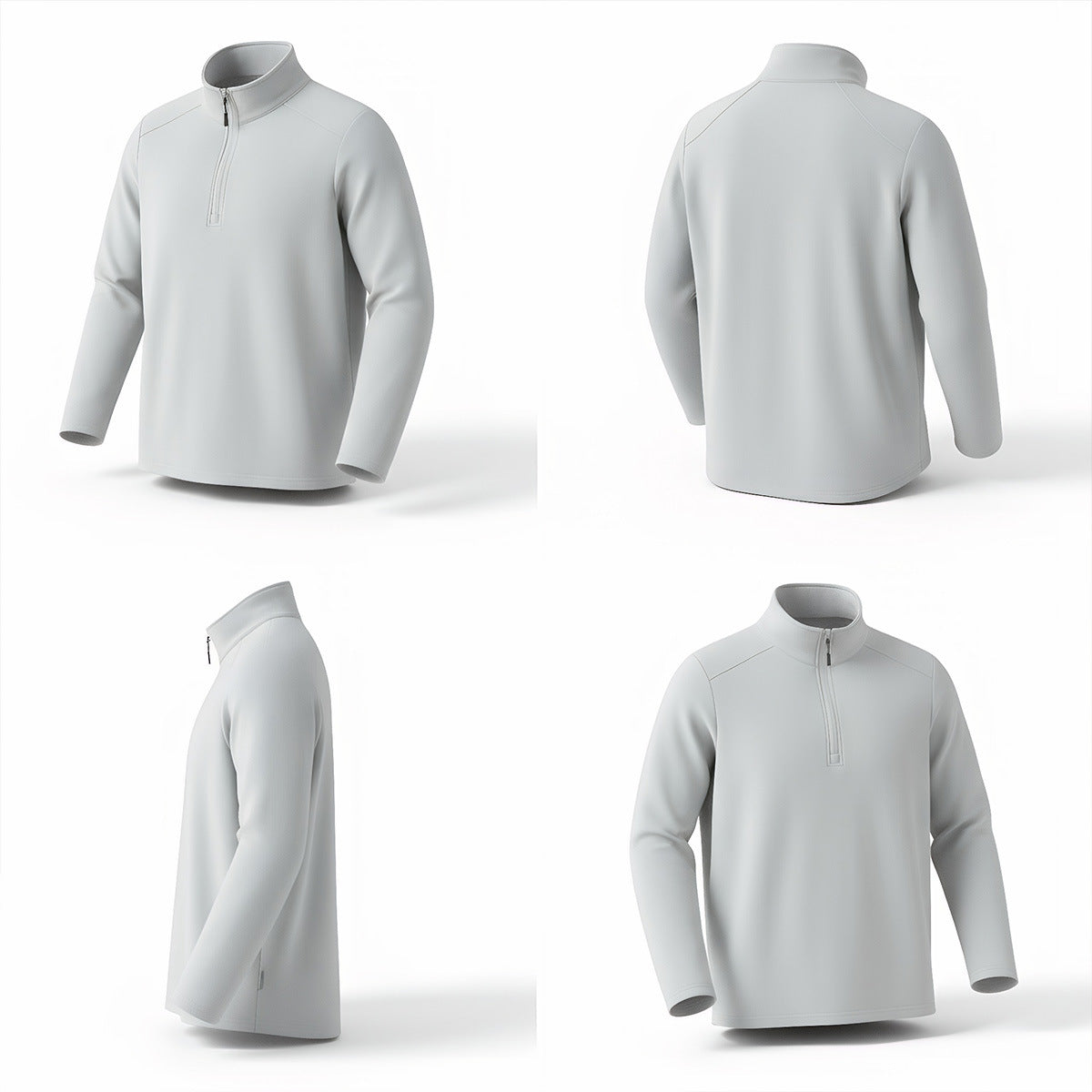 Big & Tall Men's Velvet Stand Collar Half Zipper High Collar Sweater M-4XL