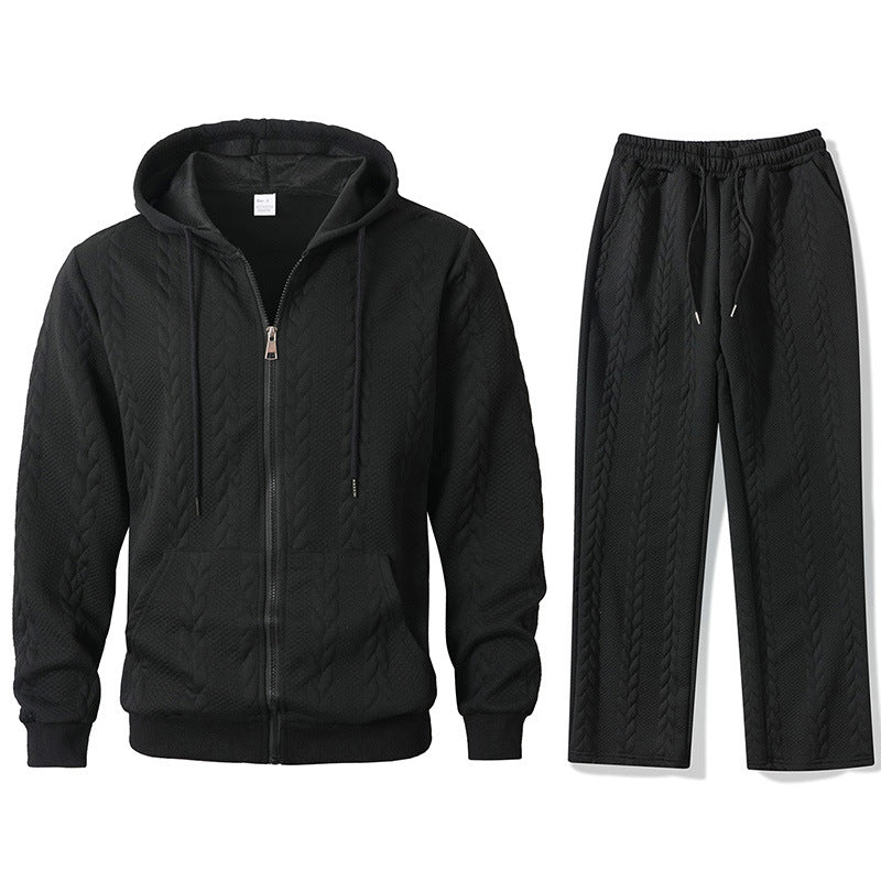 Big & Tall Men's Jacquard Hoodie Pants Set S-2XL