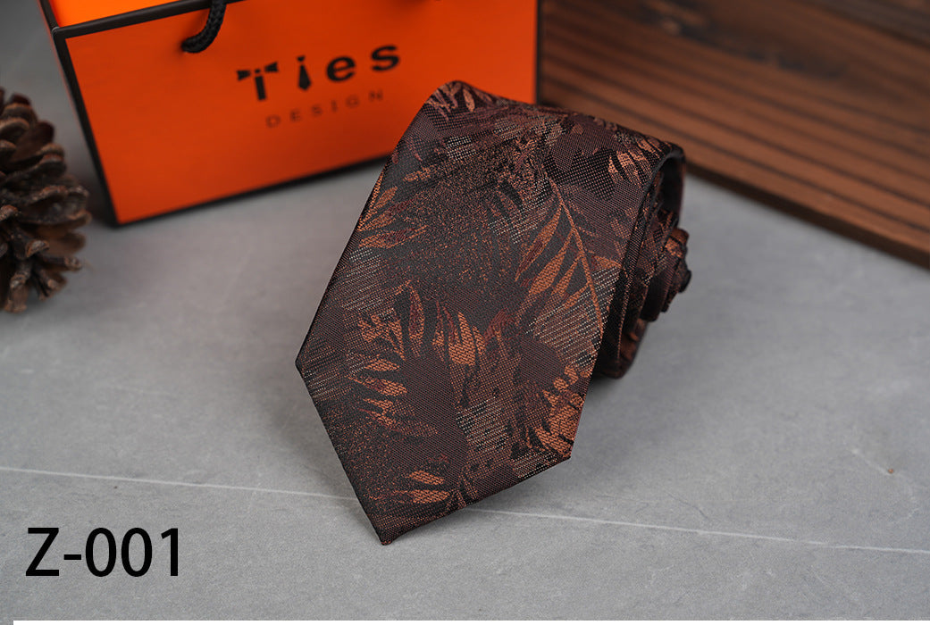 Men's High Density 8cm Leaves Petals Business Professional Tie-hand Style