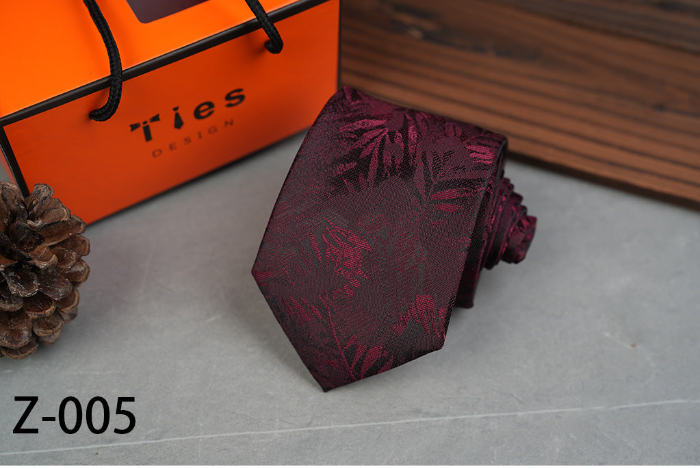 Men's High Density 8cm Leaves Petals Business Professional Tie-hand Style