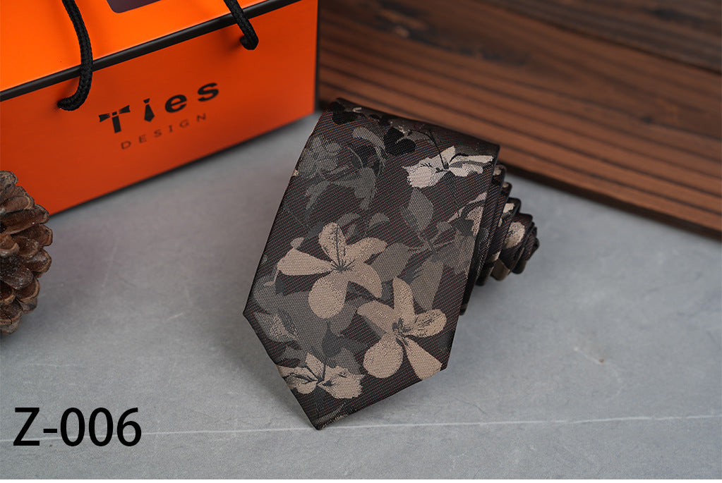 Men's High Density 8cm Leaves Petals Business Professional Tie-hand Style