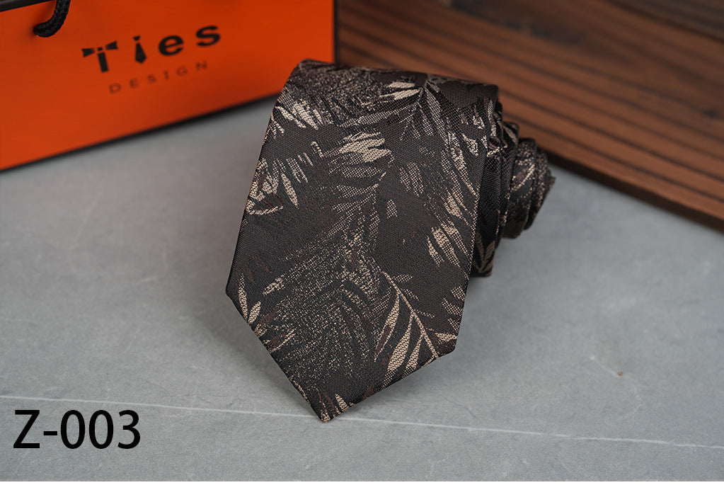 Men's High Density 8cm Leaves Petals Business Professional Tie-hand Style