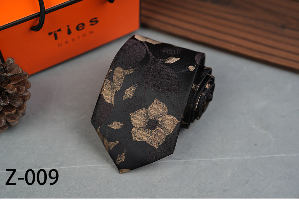 Men's High Density 8cm Leaves Petals Business Professional Tie-hand Style