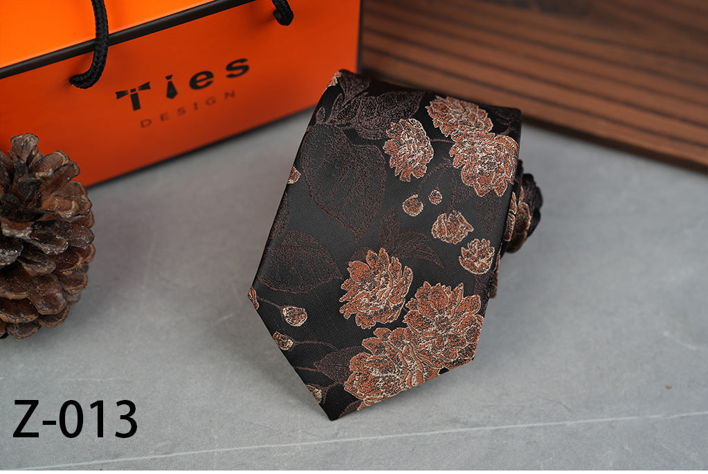 Men's High Density 8cm Leaves Petals Business Professional Tie-hand Style