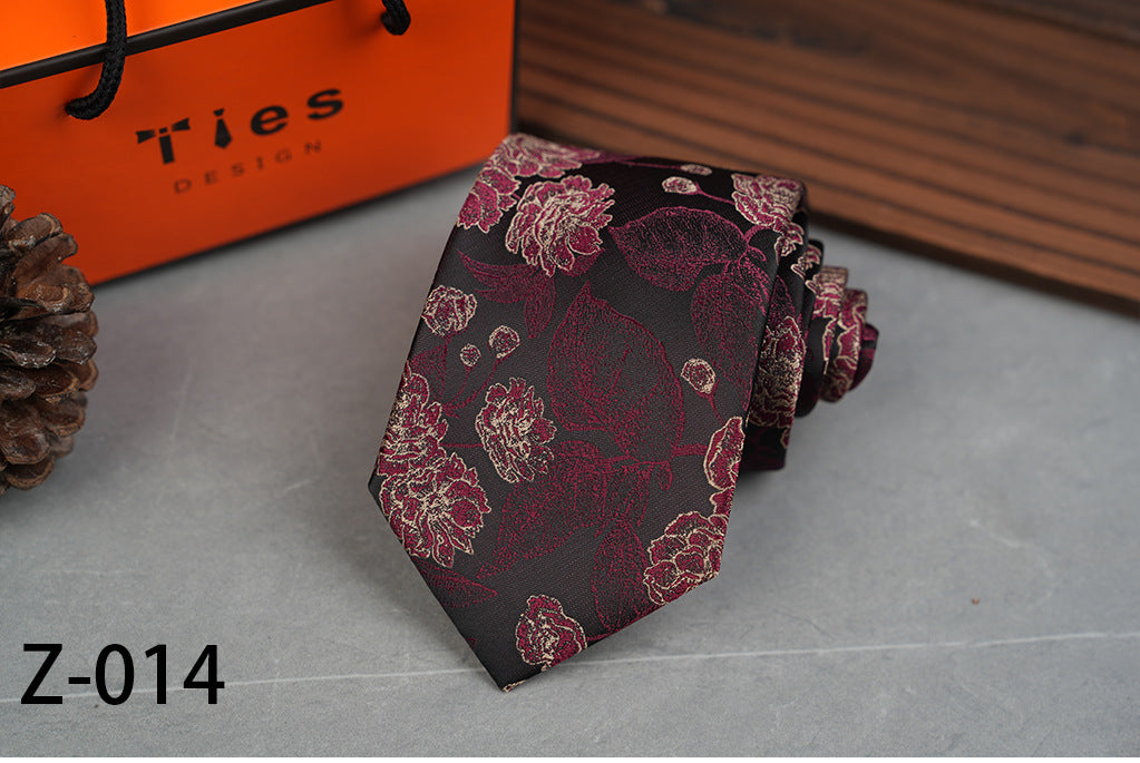 Men's High Density 8cm Leaves Petals Business Professional Tie-hand Style