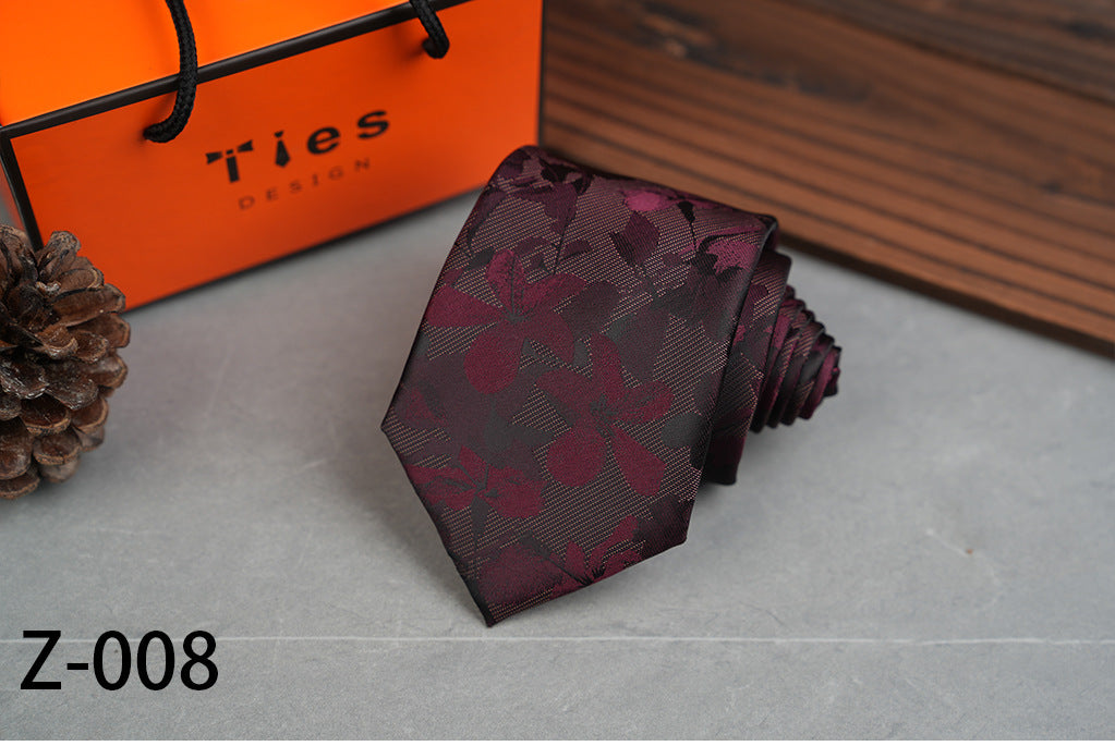 Men's High Density 8cm Leaves Petals Business Professional Tie-hand Style