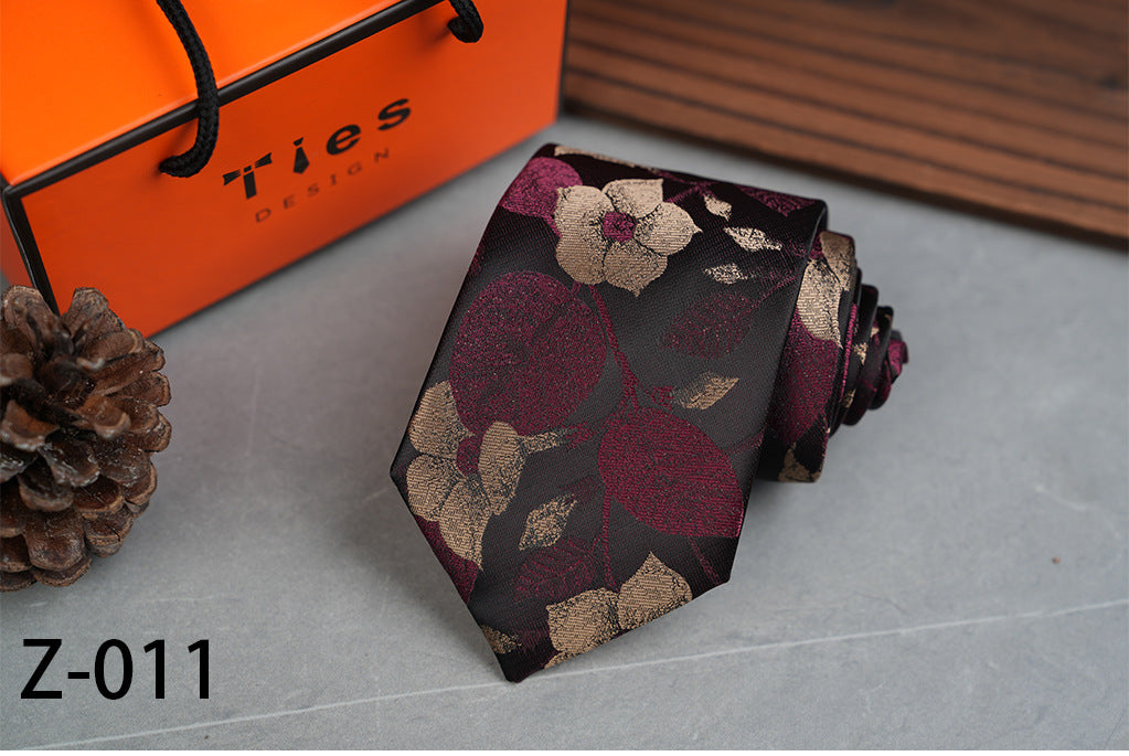 Men's High Density 8cm Leaves Petals Business Professional Tie-hand Style