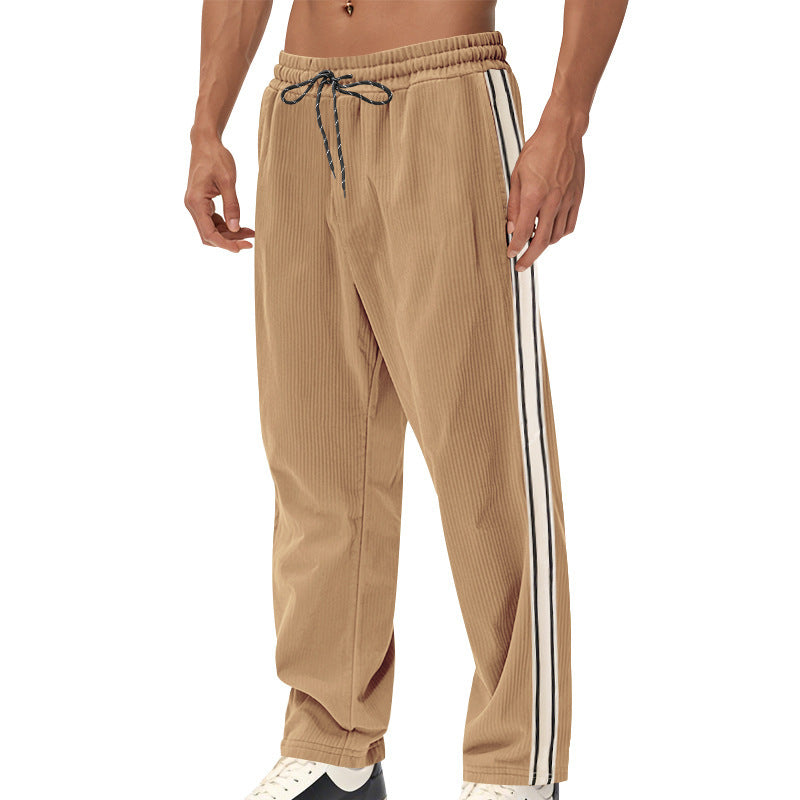 Big & Tall Men's Simple Strip Corduroy Sports Pants S-3XL
